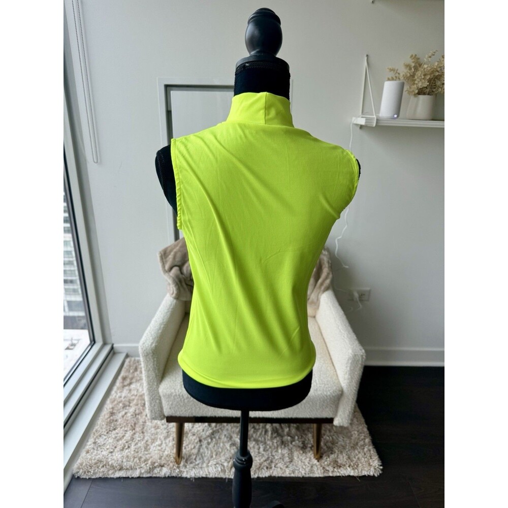 Shein Neon Yellow Mock Neck Sleeveless Ribbed Tank Size Large - Picture 3 of 6